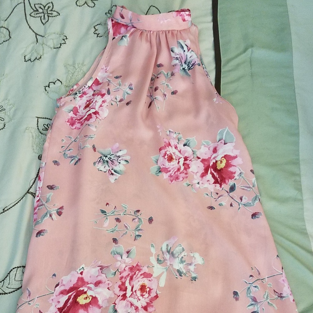 Adorable Pink Floral Summer Dress